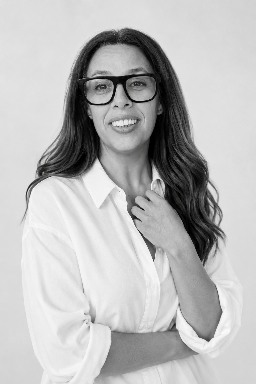Black and white portrait of Noa Primo